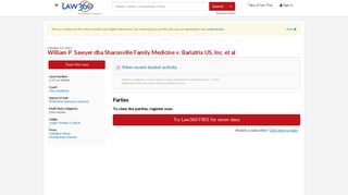 William P. Sawyer dba Sharonville Family Medicine v. Bariatrix US, Inc ...