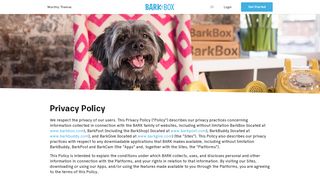 Privacy Policy - Dog Toys, Treats & Gifts Every Month | BarkBox