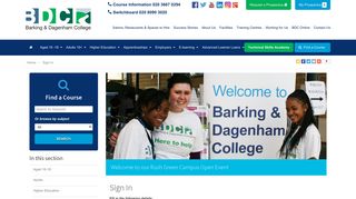 Sign In - Barking & Dagenham College