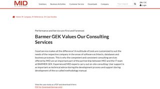 Barmer GEK Values Our Consulting Services | MID GmbH