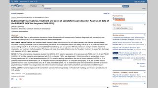 [Administrative prevalence, treatment and costs of somatoform pain ...