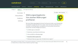 comdirect Währungsanlagekonto mit starken Währungen | comdirect.de