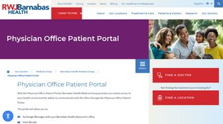 Physician Office Patient Portal - New Jersey Health System