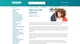 Sign up to My Account - barnet.gov.uk - Barnet Council