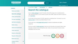 Search the catalogue - barnet.gov.uk