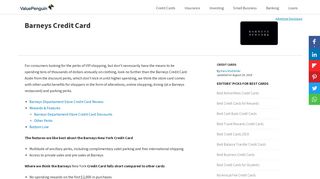 Barneys Credit Card | Credit Card Review - ValuePenguin