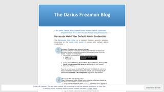 Barracuda Web Filter Default Admin Credentials | The Darius Freamon ...