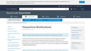 Quarantine Notifications | Barracuda Campus