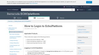 How to Login to EchoPlatform | Barracuda Campus