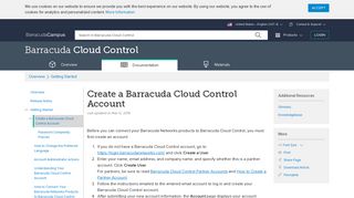 Create a Barracuda Cloud Control Account | Barracuda Campus