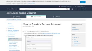 How to Create a Partner Account | Barracuda Campus