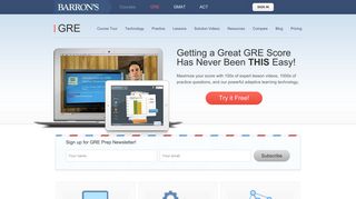 GRE Test Prep: Try Our Online Course Free ... - Barron's Test Prep