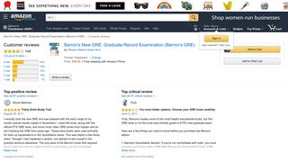 Amazon.com: Customer reviews: Barron's New GRE: Graduate ...