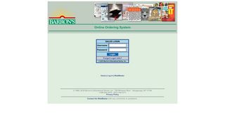 Barrons Order Form - login page