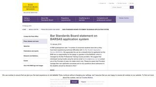 Bar Standards Board statement on BARSAS application system - Bar ...