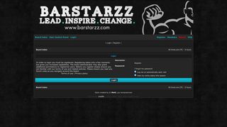 BarStarzz User Control Panel • Login