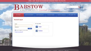 Account Log In | City of Barstow