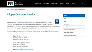 Clipper Customer Service | bart.gov