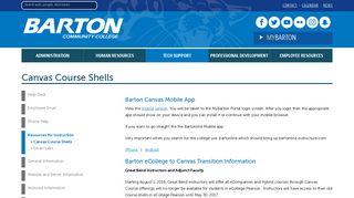 Canvas Course Shells | Barton Community College