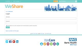 Manual login | WeShare - bartshealth.nhs.uk - Barts Health NHS Trust