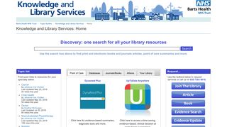 Topic Guides at Barts Health NHS Trust: Home - Knowledge and ...