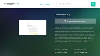 Get Webmail.bartshealth.nhs.uk news - Outlook Web App