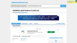 webmail.bartshealth.nhs.uk at WI. Outlook Web App - Website Informer