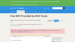 Free WiFi Provided by NHS Trusts - a Freedom of Information request ...
