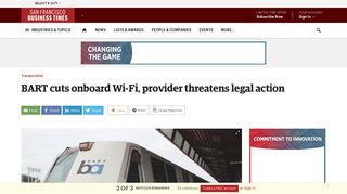BART cuts onboard Wi-Fi, provider threatens legal action - San ...