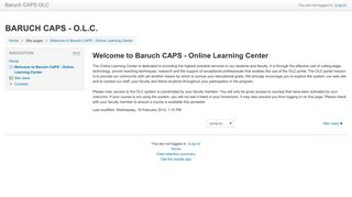 Baruch CAPS OLC: Welcome to Baruch CAPS - Online Learning Center