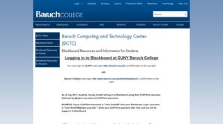 Blackboard for Students - BCTC - Baruch College