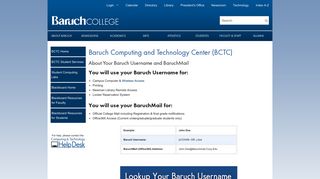 Baruch Username - Student Services - BCTC - Baruch College