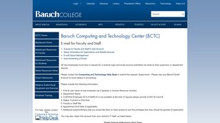 Email for Faculty and Staff, Full and Part Time - Baruch College
