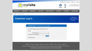 Customer Log In - MailSite