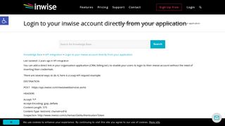 Login to your inwise account directly from your application - inwise