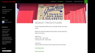Signup / Tryout Fliers | Grandview Little League