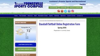 Baseball/Softball Online Registration Form