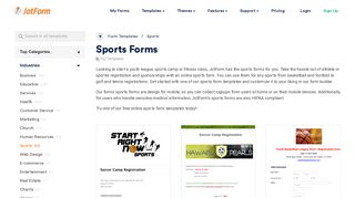 Sports Forms - Form Templates | JotForm