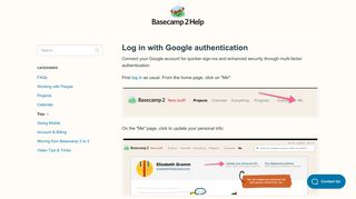 Log in with Google authentication - Basecamp 2 Help