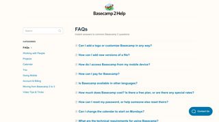 FAQs - Basecamp 2 Help