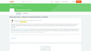 Basecamp Classic - Features, Pricing, Alternatives, and More | Zapier