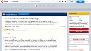 Any recommendations for the best tutors on Baselang ...