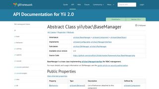 BaseManager, yii
bacBaseManager | API Documentation for Yii 2.0 ...