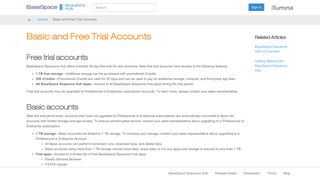 Basic and Free Trial Accounts - BaseSpace Sequence Hub Help