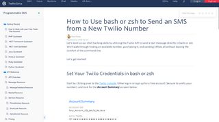 How to Use bash or zsh to Send an SMS from a New Twilio Number ...