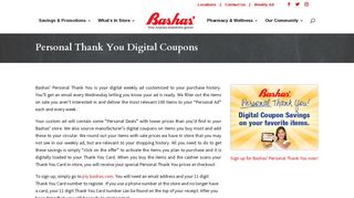 Personal Thank You Digital Coupons | Bashas