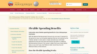 Flexible Spending Benefits — City of Albuquerque