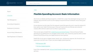 Flexible Spending Account: Basic Information - Gusto Support