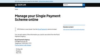 Manage your Single Payment Scheme online - GOV.UK