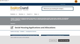 Social Housing Applications and Allocations - Basildon Council